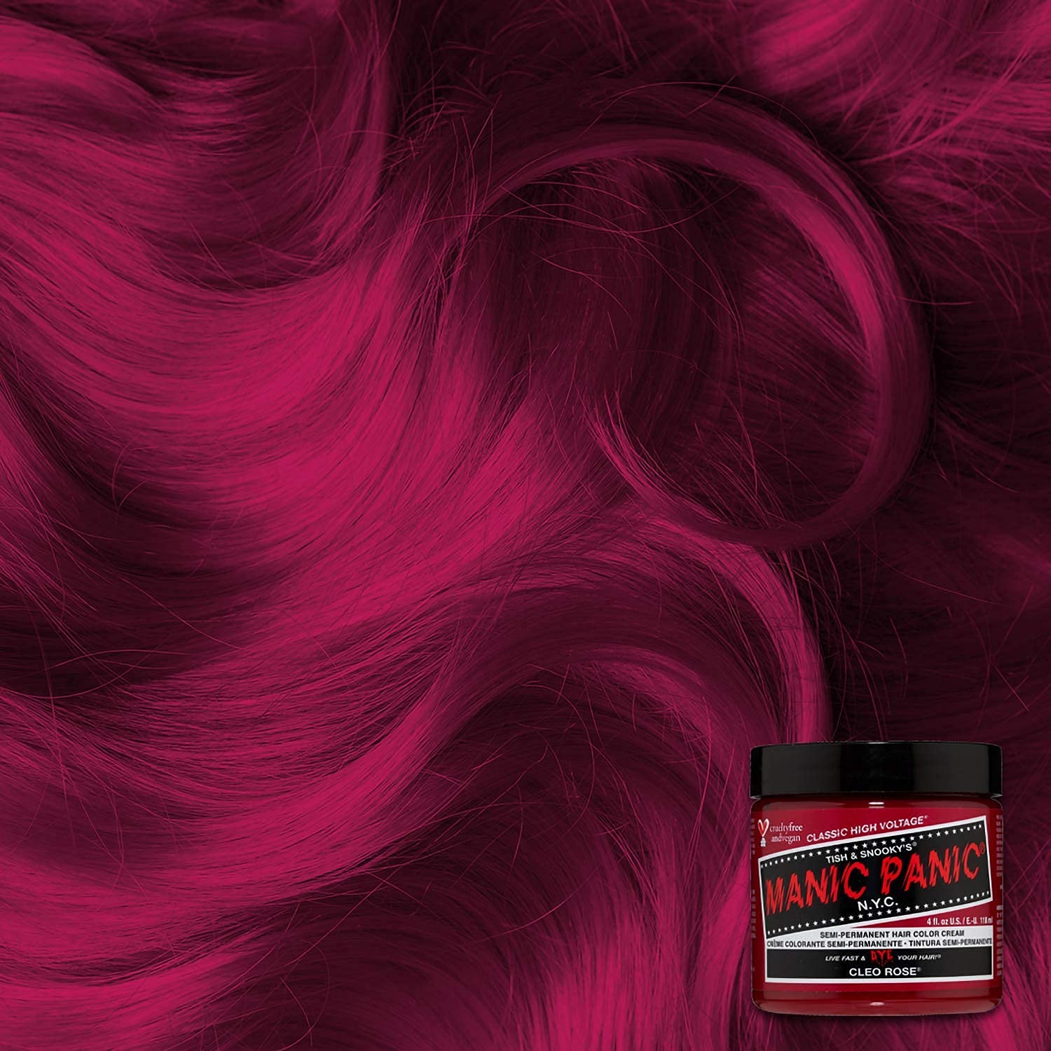 MANIC PANIC Classic Cleo Rose Semi Permanent Hair Color - Warm Magenta Pink Hair Dye for Women & Men That Lasts 4-6 Weeks - Vegan, Ammonia & Cruelty-Free - Create & Mix Custom Shades (4oz / 2pk) - Image 3