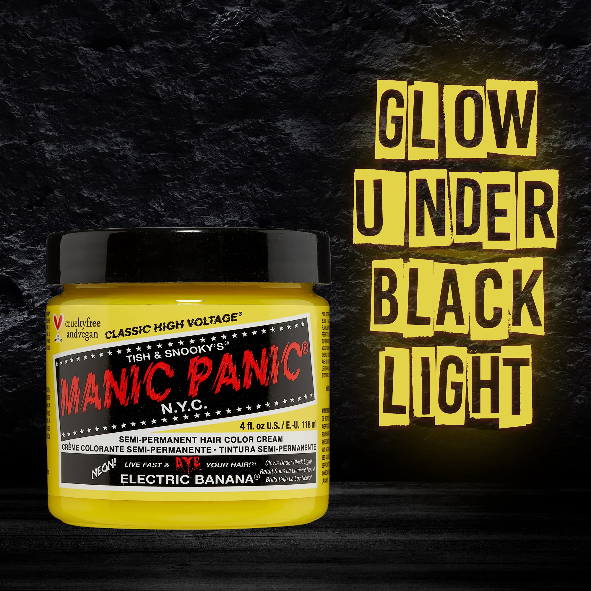 MANIC PANIC Classic Electric Banana Semi Permanent Hair Color - Bright Neon Yellow Hair Dye for Women & Men That Lasts 4-6 Weeks - Vegan, Ammonia & Cruelty-Free - Create & Mix Custom Shades (4oz) - Image 6