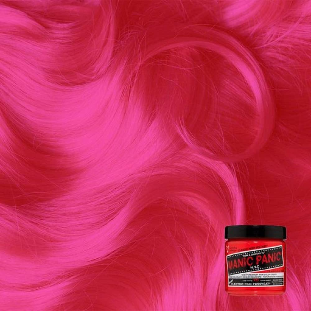 MANIC PANIC Classic Electric Pink Pussycat Semi Permanent Hair Color - Bright Neon Pink Hair Dye for Women & Men That Lasts 4-6 Weeks - Vegan, Ammonia & Cruelty-Free - Create & Mix Custom Shades (4oz) - Image 3