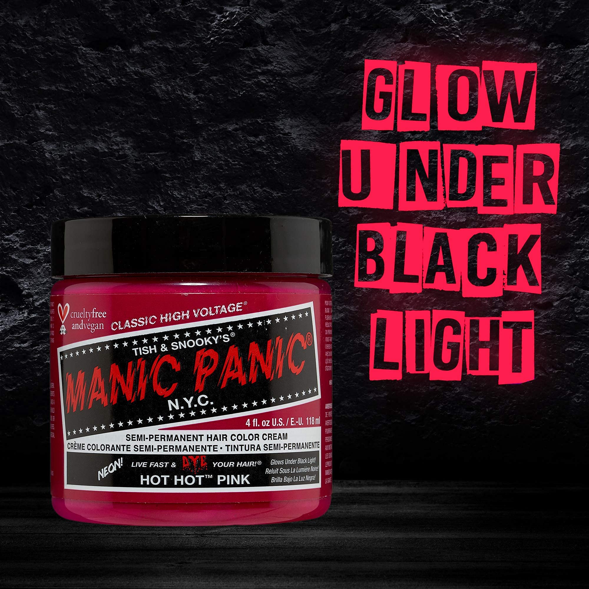 MANIC PANIC Classic Hot Hot Pink Semi Permanent Hair Color - Neon Pink Hair Dye for Women & Men That Lasts 4-6 Weeks - Vegan, Ammonia & Cruelty-Free - Create & Mix Custom Shades (4oz / 3pk) - Image 4