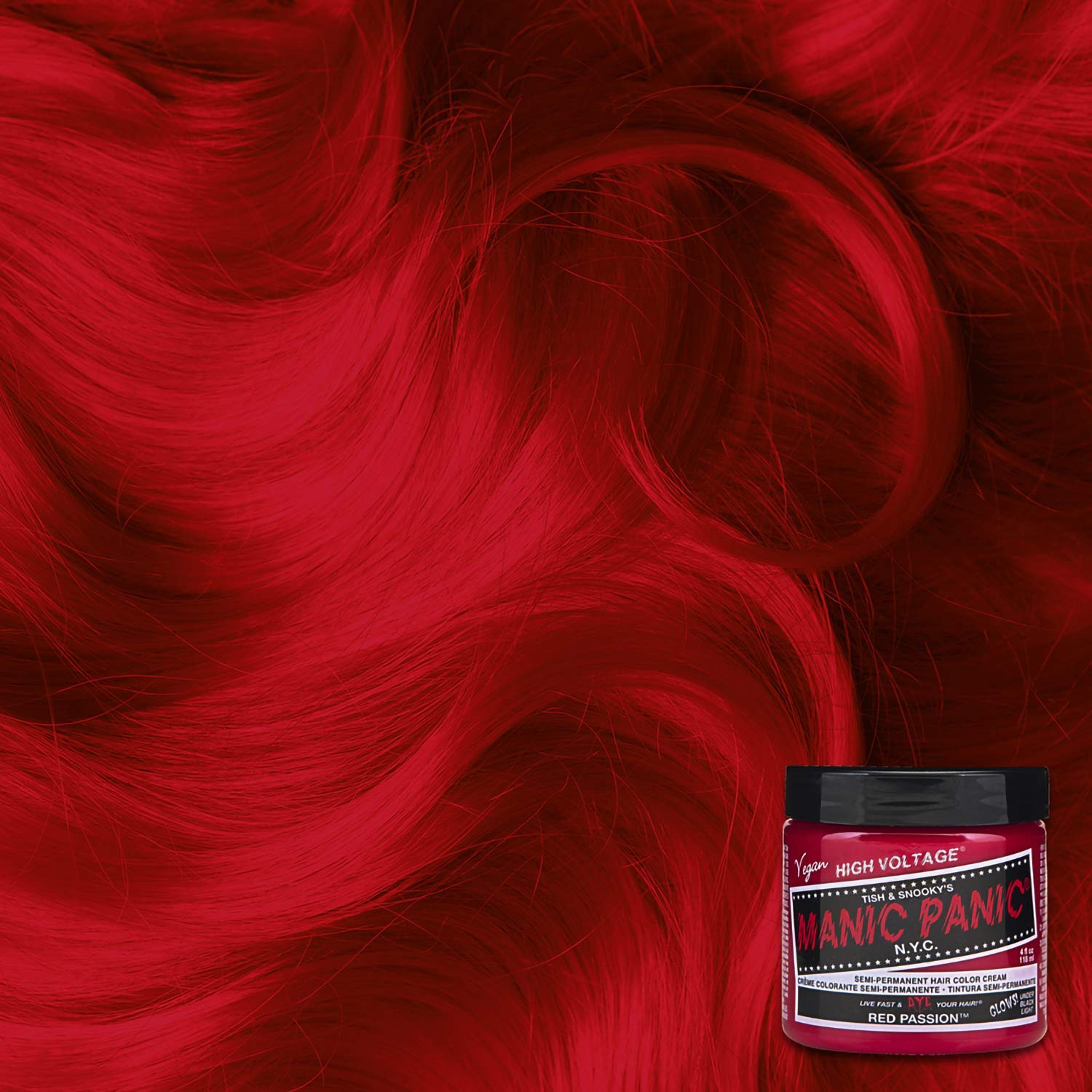 MANIC PANIC Classic Red Passion Semi Permanent Hair Color - Medium Cherry Red Hair Dye for Women & Men That Lasts 4-6 Weeks - Vegan, Ammonia & Cruelty-Free - Create & Mix Custom Shades (4oz / 2pk) - Image 3