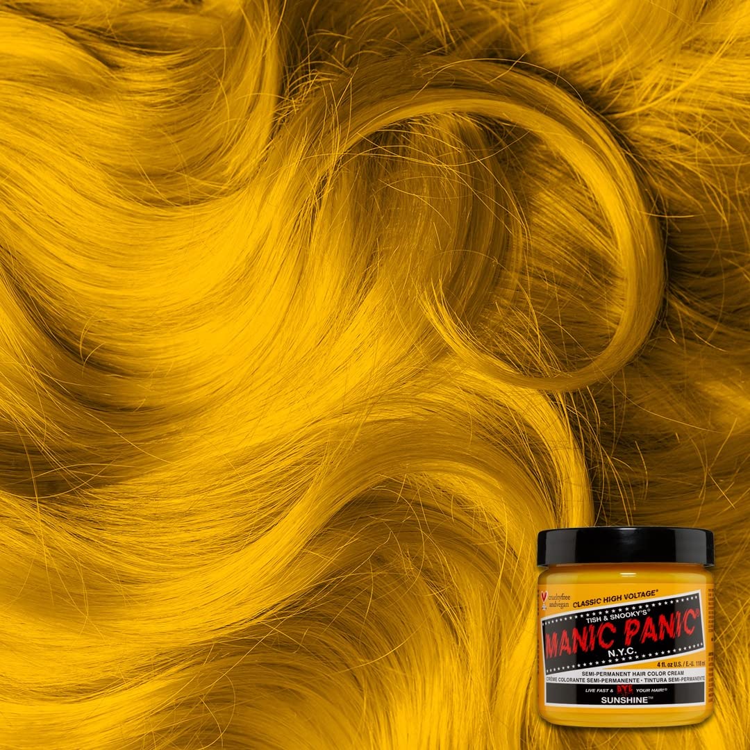 MANIC PANIC Classic Sunshine Semi Permanent Hair Color - Warm Sunflower Yellow Hair Dye for Women & Men That Lasts 4-6 Weeks - Vegan, Ammonia & Cruelty-Free - Create & Mix Custom Shades (4oz) - Image 3