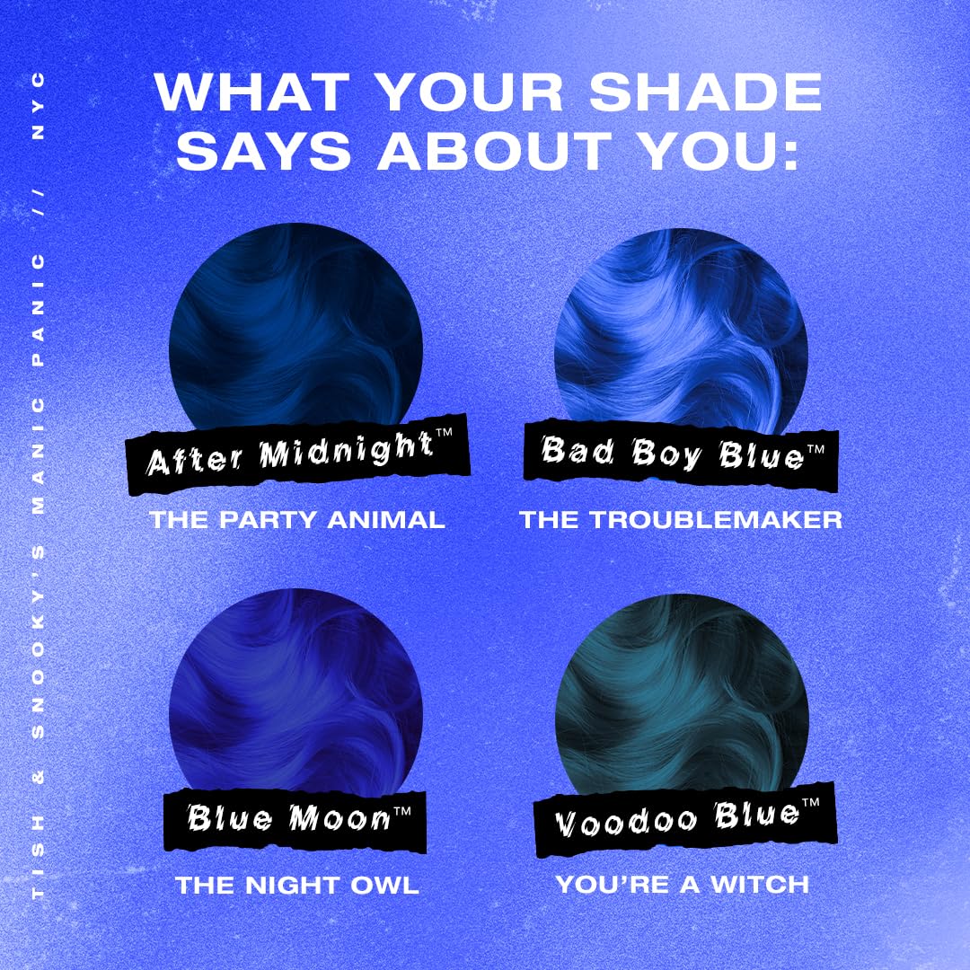 MANIC PANIC Classic After Midnight Semi Permanent Hair Color - Dark Blue Hair Dye for Women & Men That Lasts 4-6 Weeks - Vegan, Ammonia & Cruelty-Free - Create & Mix Custom Shades (4oz / 3pk) - Image 6