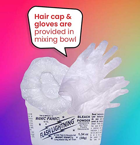 MANIC PANIC Blue Lightning Hair Bleach Kit - Mega Blue Bleach Powder + 30 Volume Developer - Neutralizes Warm Yellow Tones - Hair Lightener Lifts Up to 5 Levels - Vegan & Cruelty-Free (2 ct) - Image 7