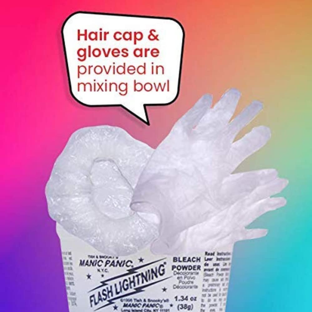 MANIC PANIC Bleach & Revive Bundle with Flash Lightning Super Strength Bleach Kit + Mermaid Mask pH Treatment for Dry Hair - Image 3