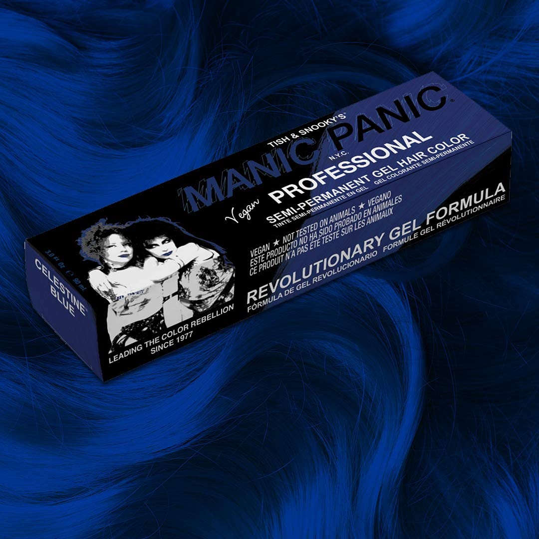 MANIC PANIC Professional Color Celestine Blue - Deep Indigo Blue Semi Permanent Gel Hair Dye - Lasts Through 40+ Washes - No Developer Required (3oz) - Image 3
