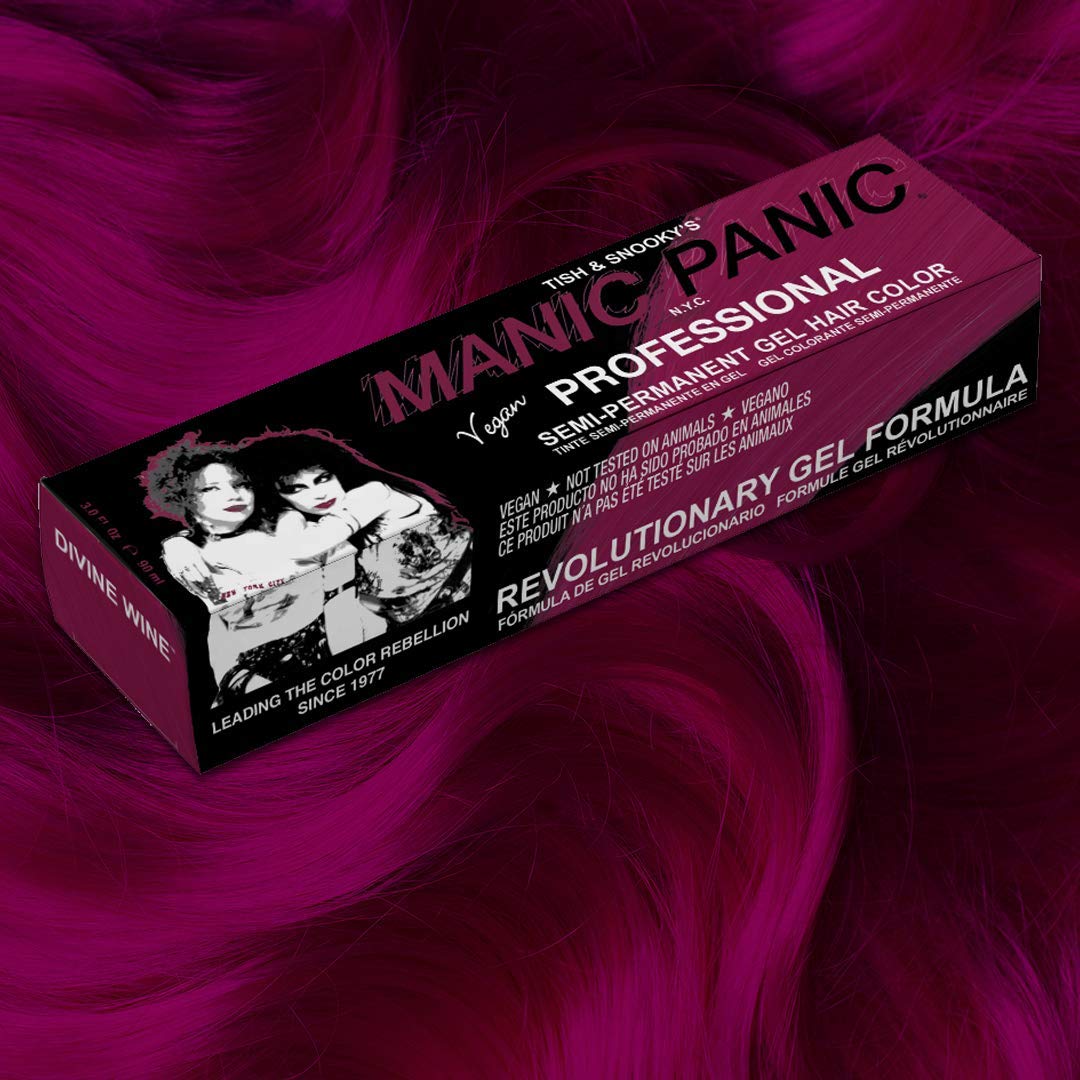 MANIC PANIC Professional Divine Wine - Medium Violet Based Red Semi Permanent Gel Hair Color - Lasts Through 40+ Washes - No Developer Required (3oz) - Image 3