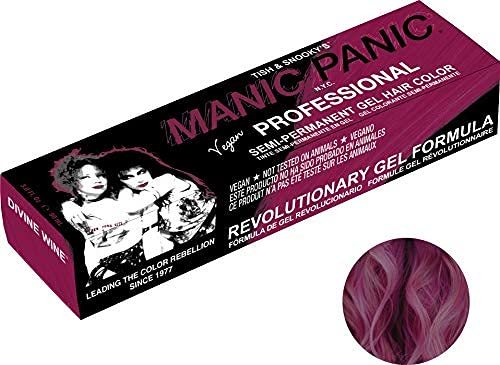 MANIC PANIC Professional Divine Wine - Medium Violet Based Red Semi Permanent Gel Hair Color - Lasts Through 40+ Washes - No Developer Required (3oz) - Image 8