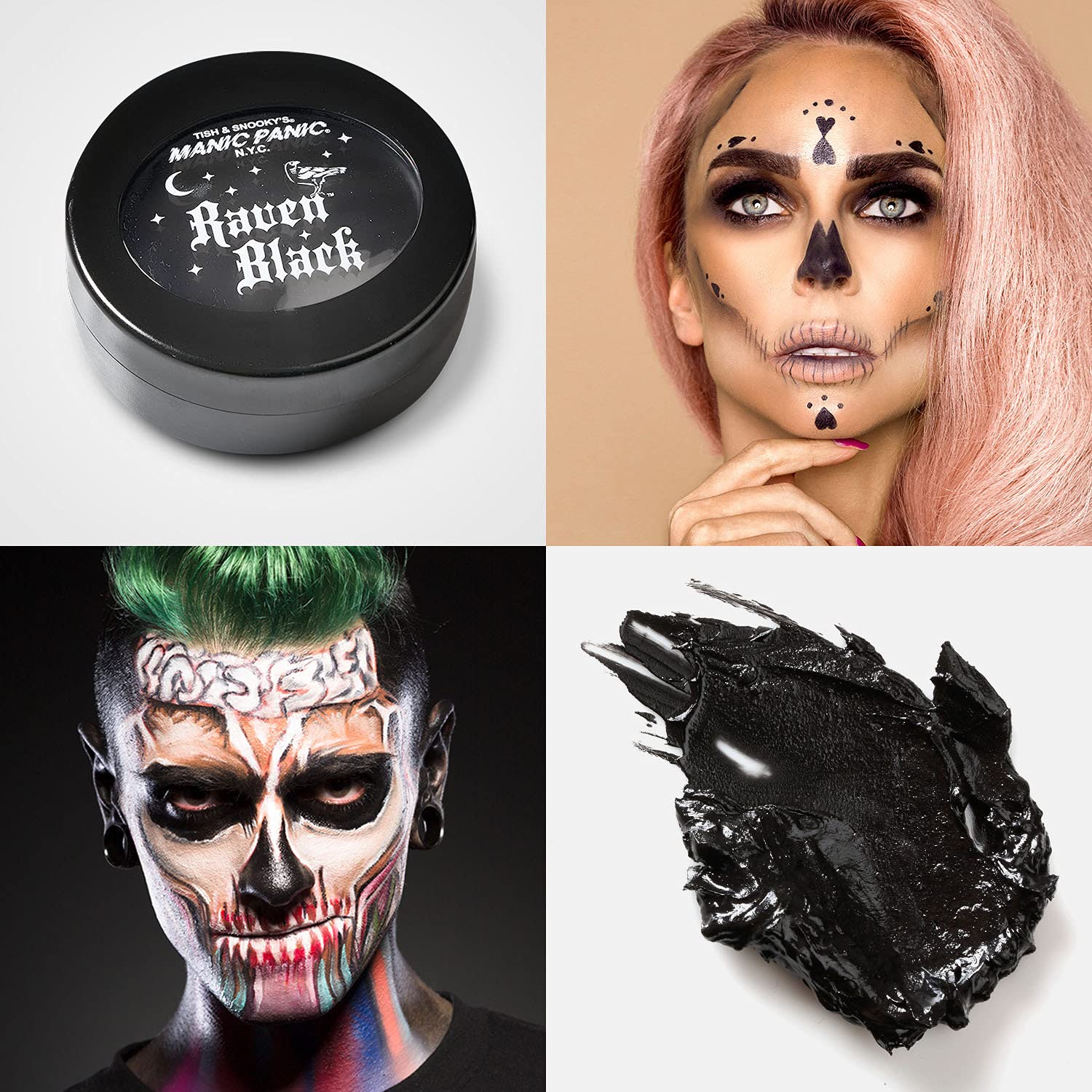 MANIC PANIC Raven Black Face Paint - Black Makeup for Face, Eyes & Body - High Pigment Body Paint with Matte Finish - Halloween, Cosplay & Stage Makeup - Vegan & Cruelty-Free Cream Formula - Image 6